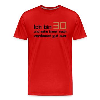 30 - Men's Premium Organic T-Shirt - red - Front - Damien (186cm)