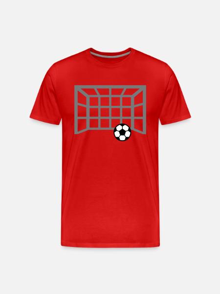 Fußballtor - Männer Premium Bio T-Shirt - Rot