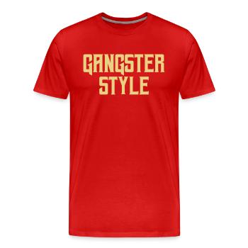 Gangster Style Geschenk Pate Godfather Gold - Männer Premium Bio T-Shirt - Rot - Vorne - Damien (186cm)