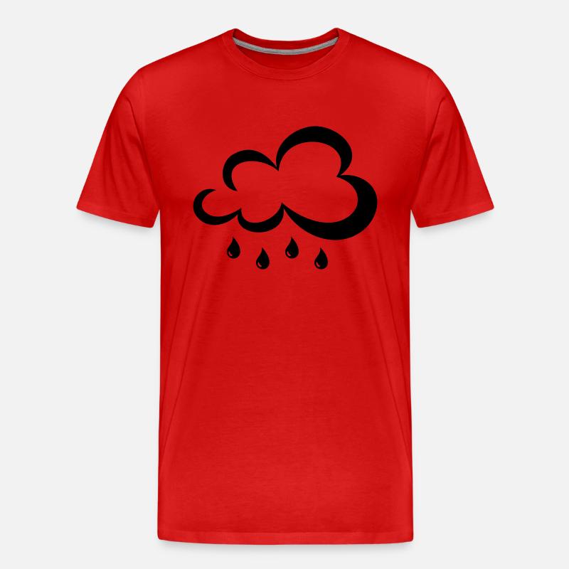 Regenwolke - Männer Premium Bio T-Shirt - Rot