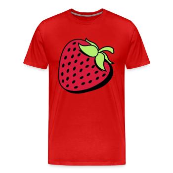 erdbeere fruchtig lecker obst beeren hunger essen - Männer Premium Bio T-Shirt - Rot - Vorne - Damien (186cm)