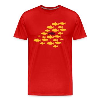 Gegen den Strom Schwimmen - Männer Premium Bio T-Shirt - Rot - Vorne - Damien (186cm)
