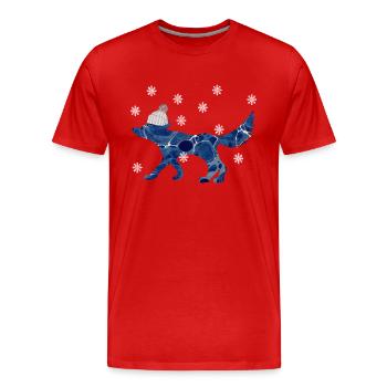 fuchs mit mütze e 12 - Männer Premium Bio T-Shirt - Rot - Vorne - Damien (186cm)