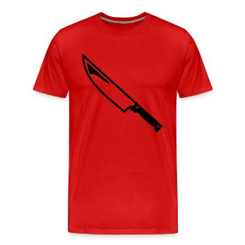 Couteau - T-shirt bio Premium Homme - rouge - Devant - Damien (186cm)
