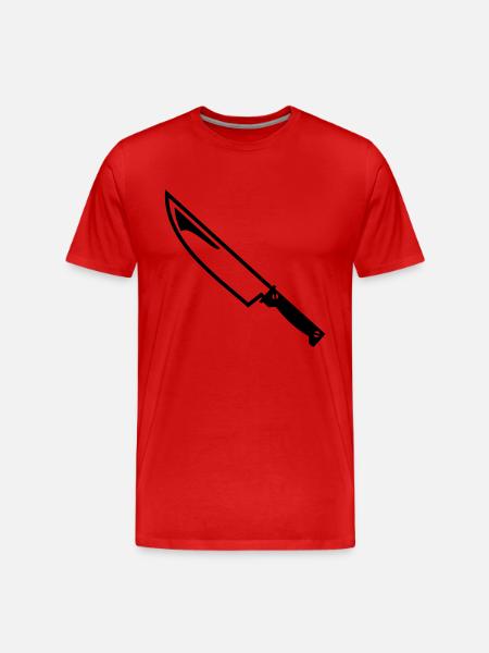 Messer - Männer Premium Bio T-Shirt - Rot