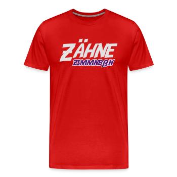 Zähne zsmmnbßn Zähne zusammenbeißen - Männer Premium Bio T-Shirt - Rot - Vorne - Damien (186cm)