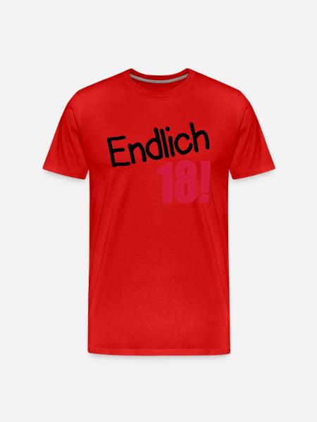 endlich18 - Männer Premium Bio T-Shirt - Rot