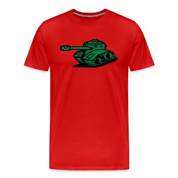 blindé tank armée militaire Char de combat - T-shirt bio Premium Homme - rouge - Devant - Damien (186cm)