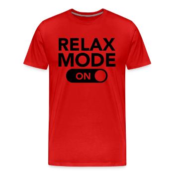 Relax Mode (On) - Men's Premium Organic T-Shirt - red - Front - Damien (186cm)