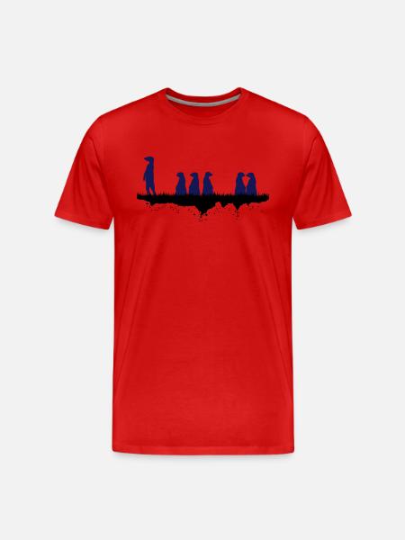 Afrikanische Erdmaennchen - Männer Premium Bio T-Shirt - Rot