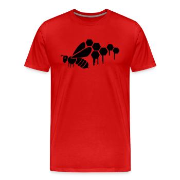 wespe - Männer Premium Bio T-Shirt - Rot - Vorne - Damien (186cm)