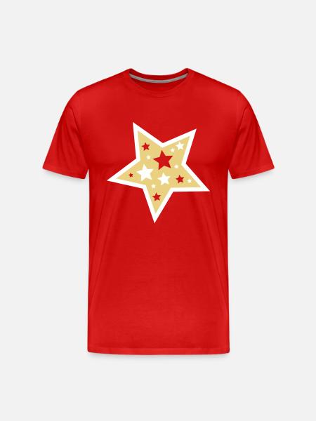 Weihnachtsstern - Männer Premium Bio T-Shirt - Rot