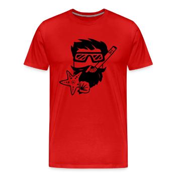 Schnorchler Cube - Männer Premium Bio T-Shirt - Rot - Vorne - Damien (186cm)