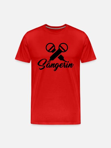 Sängerin - Männer Premium Bio T-Shirt - Rot