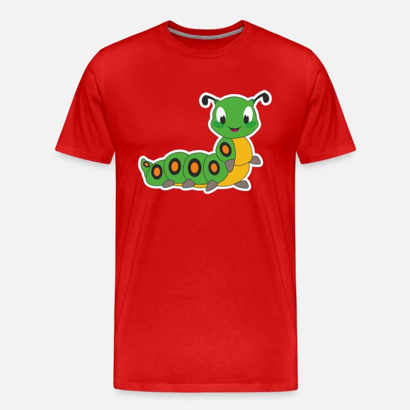 Raupe - Männer Premium Bio T-Shirt - Rot