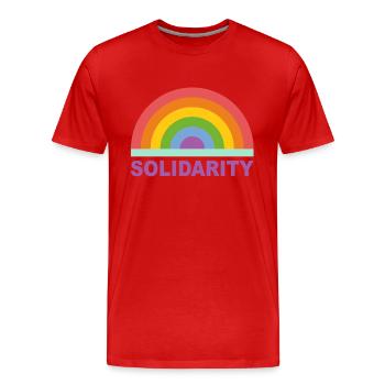 Rainbow solidarity - Men's Premium Organic T-Shirt - red - Front - Damien (186cm)