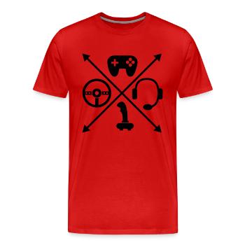 Gaming - Männer Premium Bio T-Shirt - Rot - Vorne - Damien (186cm)
