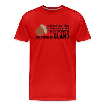 GLAND - T-shirt bio Premium Homme - rouge - Devant - Damien (186cm)