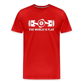 world is flat6 blanc - T-shirt bio Premium Homme - rouge - Devant - Damien (186cm)