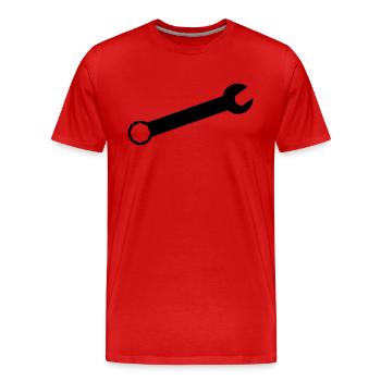 OUTIL CLES - T-shirt bio Premium Homme - rouge - Devant - Damien (186cm)