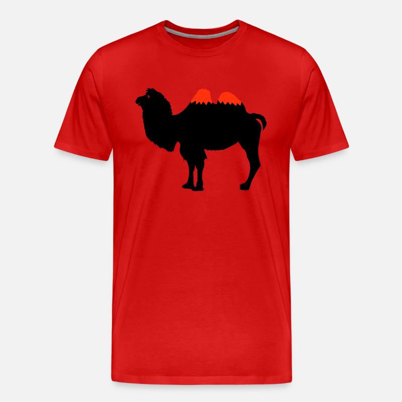 Kamel Silhouette - Männer Premium Bio T-Shirt - Rot