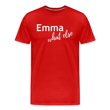 Emma What else - Männer Premium Bio T-Shirt - Rot - Vorne - Damien (186cm)