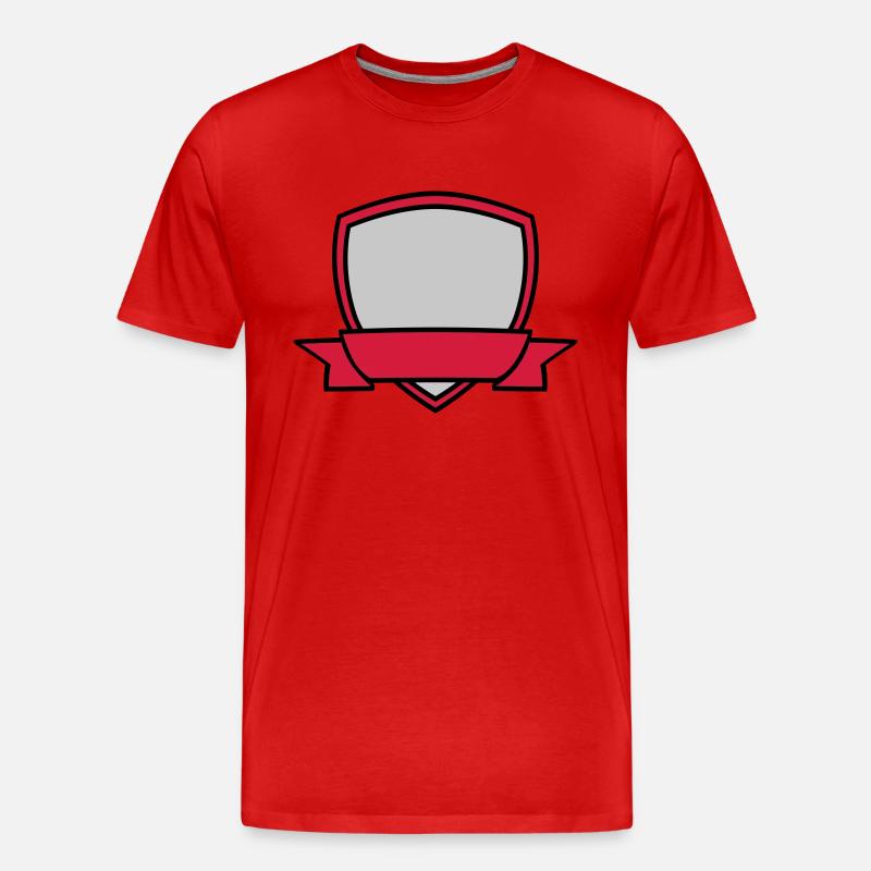 Schild Banner Leer - Männer Premium Bio T-Shirt - Rot
