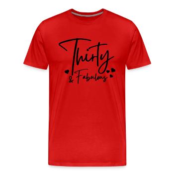 Thirty fabulous - Men's Premium Organic T-Shirt - red - Front - Damien (186cm)