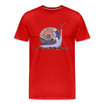 Snail - Men's Premium Organic T-Shirt - red - Front - Damien (186cm)