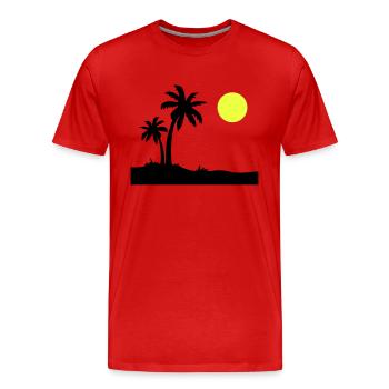 Île Palm - T-shirt bio Premium Homme - rouge - Devant - Damien (186cm)