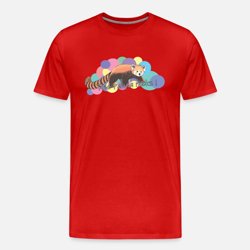 Kleiner Panda - Männer Premium Bio T-Shirt - Rot