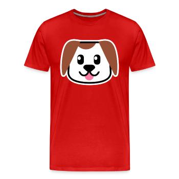 Dog pulls out the kawaii tongue! - Men's Premium Organic T-Shirt - red - Front - Damien (186cm)