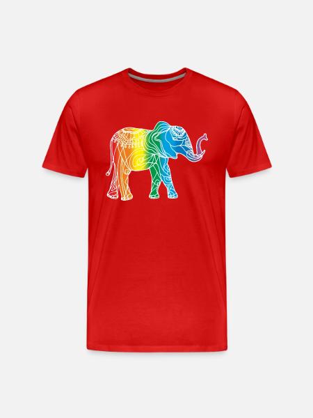 Elefant - Männer Premium Bio T-Shirt - Rot