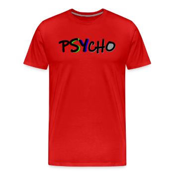 PSYcho Lettering Goa Psy Progressive Trance Music - Men's Premium Organic T-Shirt - red - Front - Damien (186cm)