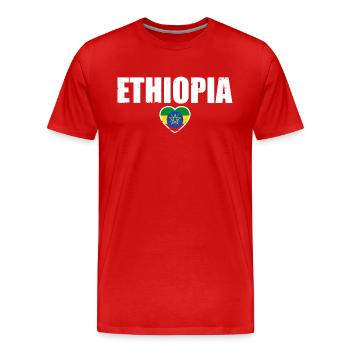 Ethiopia Ethiopia Ethiopian Flag Ethiopian - Men's Premium Organic T-Shirt - red - Front - Damien (186cm)