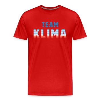 Team Klima | Warming Stripes - Männer Premium Bio T-Shirt - Rot - Vorne - Damien (186cm)