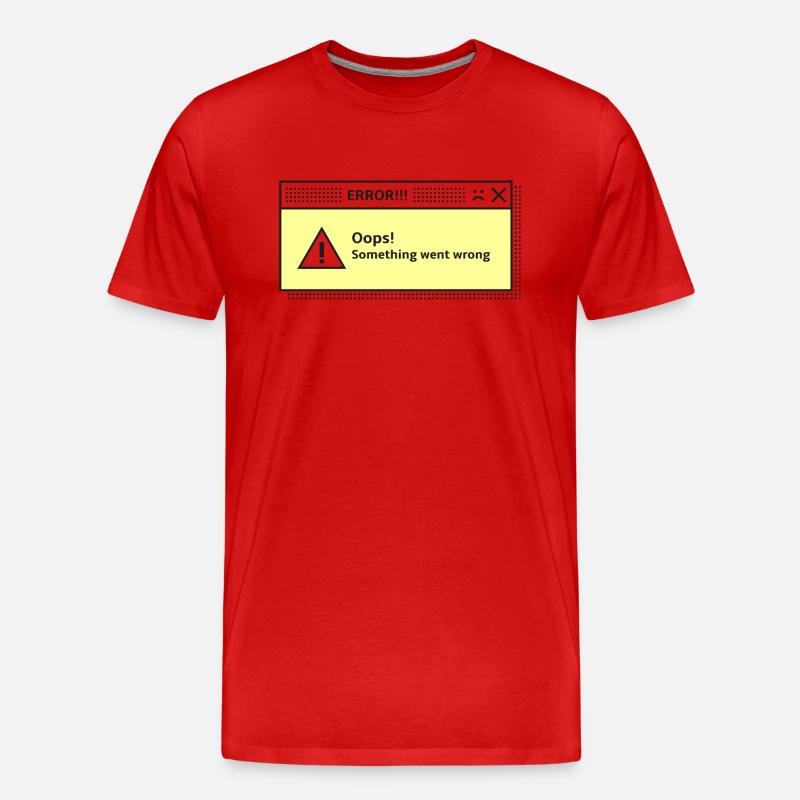 Warnmeldung Systemdialog Fehler Computer - Männer Premium Bio T-Shirt - Rot