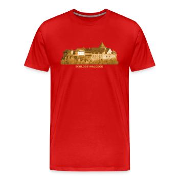 Waldeck Schloss Edersee Burg Hessen - Men's Premium Organic T-Shirt - red - Front - Damien (186cm)