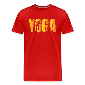 Yoga - Men's Premium Organic T-Shirt - red - Front - Damien (186cm)