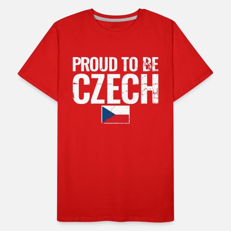 Fier d’être tchèque République tchèque Drapeau tchèque T-shirt bio Premium Homme