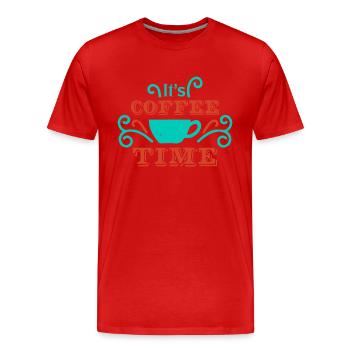 IT S COFFEE TIME OK - Men's Premium Organic T-Shirt - red - Front - Damien (186cm)