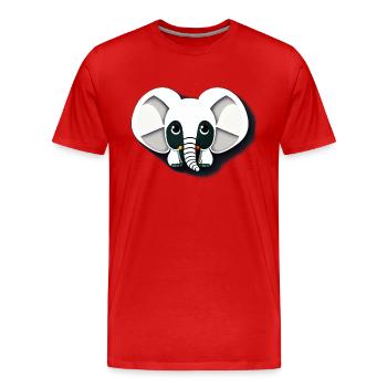 Little Elephant Cartoon Cute Adventure 11 - Men's Premium Organic T-Shirt - red - Front - Damien (186cm)