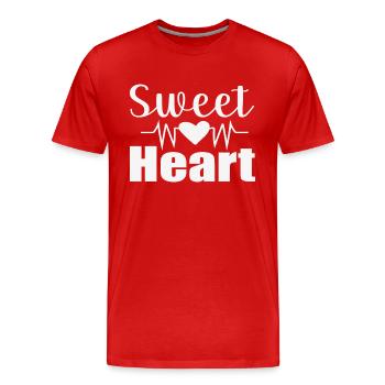 Mon coeur - T-shirt bio Premium Homme - rouge - Devant - Damien (186cm)