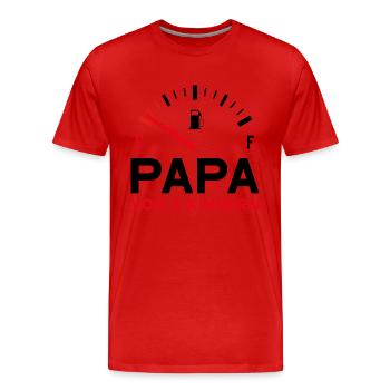 PAPA 3 KINDER VATERTAG - Männer Premium Bio T-Shirt - Rot - Vorne - Damien (186cm)
