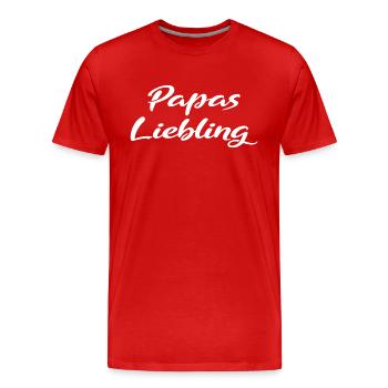 Papas Liebling Geschenk - Männer Premium Bio T-Shirt - Rot - Vorne - Damien (186cm)