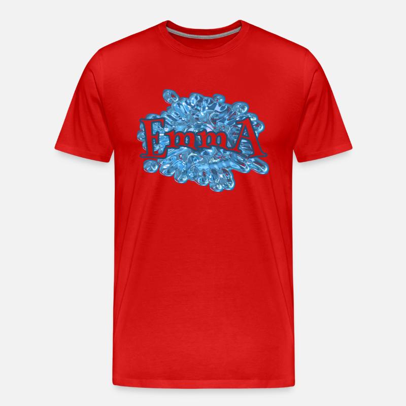 Wassertropfen Name Emma - Männer Premium Bio T-Shirt - Rot