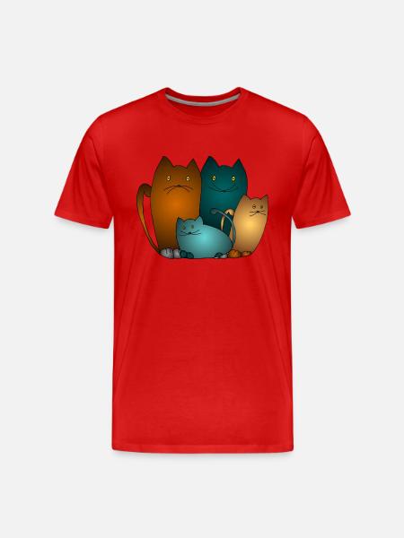 Chats - T-shirt bio Premium Homme - rouge
