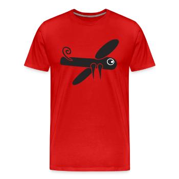 Stilisierte Libelle - Männer Premium Bio T-Shirt - Rot - Vorne - Damien (186cm)