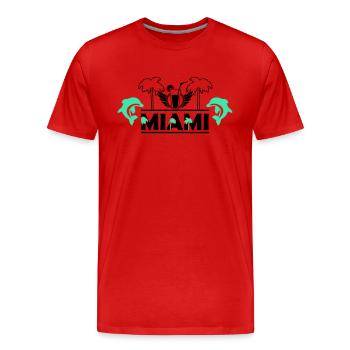 Miami - T-shirt bio Premium Homme - rouge - Devant - Damien (186cm)