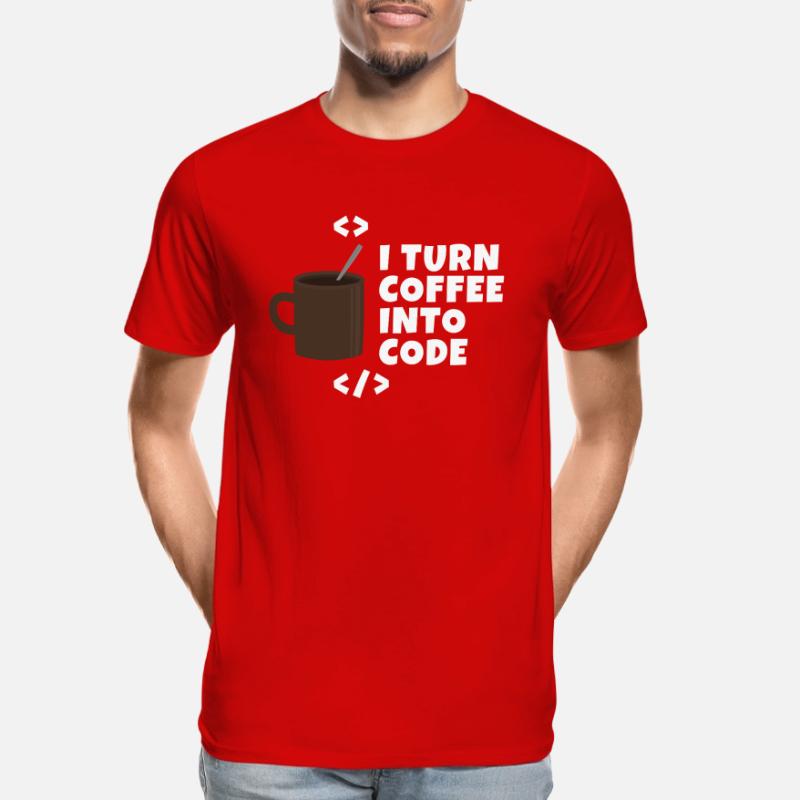 I turn coffee into code Programmierer Entwickler Männer Premium Bio T-Shirt